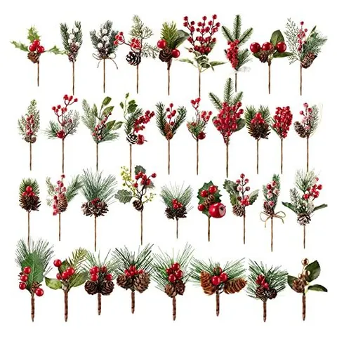 Yunsailing Christmas Picks & Berry Stems – Classic