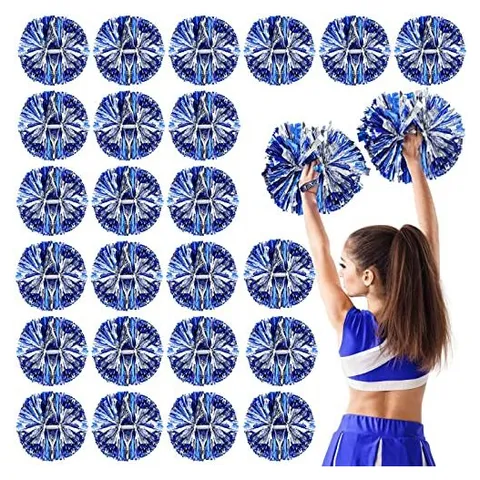 Yunsailing Cheerleading Pom Poms – Blue and Silver