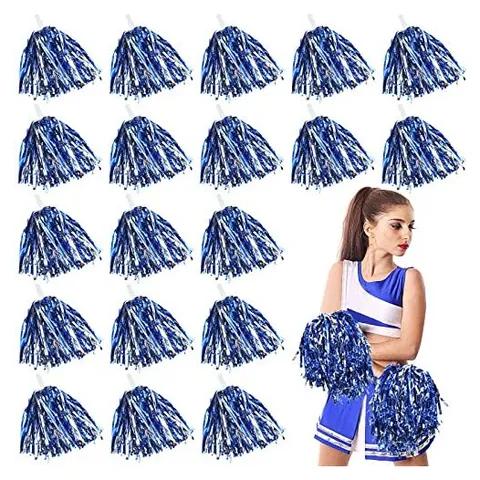 Yunsailing Cheerleading Pom Poms – Blue and Silver