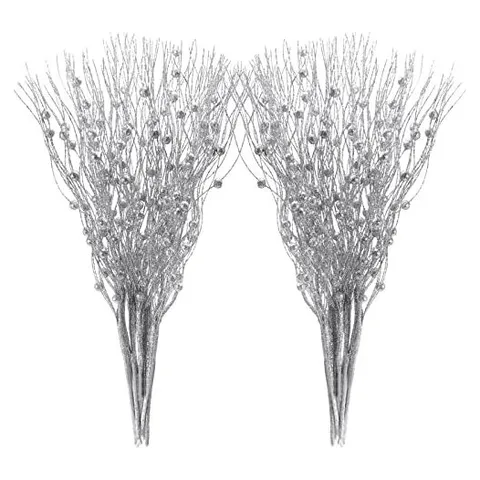 Yunsailing Christmas Picks & Berry Stems – Silver