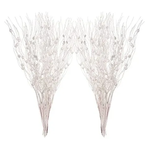 Yunsailing Christmas Picks & Berry Stems – White