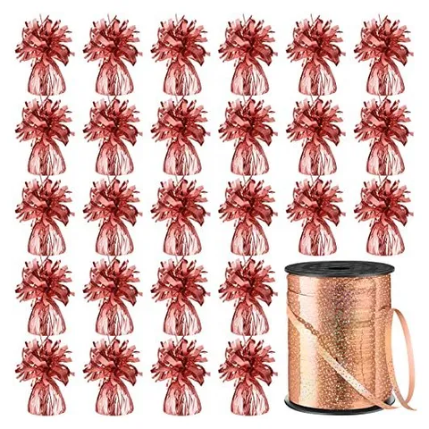 Yunsailing Balloon Weights with Ribbon – Rose Gold