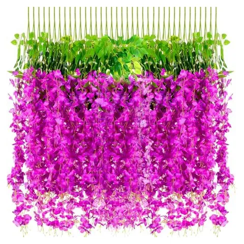 Yunsailing Artificial Hanging Wisteria – Rose Red