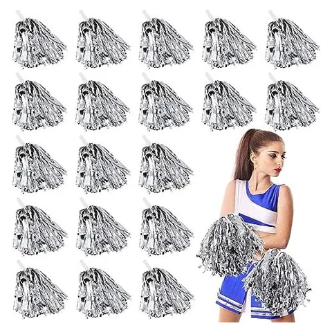 Yunsailing Cheerleading Pom Poms – Silver