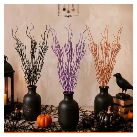 Yunsailing Curly Willow Branches – Black, Purple, Bronze
