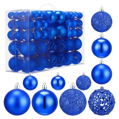Yunsailing Shatterproof Christmas Ball Ornaments – Blue