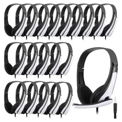 Yunsailing On-Ear Classroom Headsets with Microphone – White
