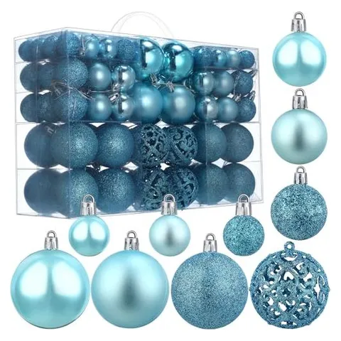 Yunsailing Shatterproof Christmas Ball Ornaments – Blue Green