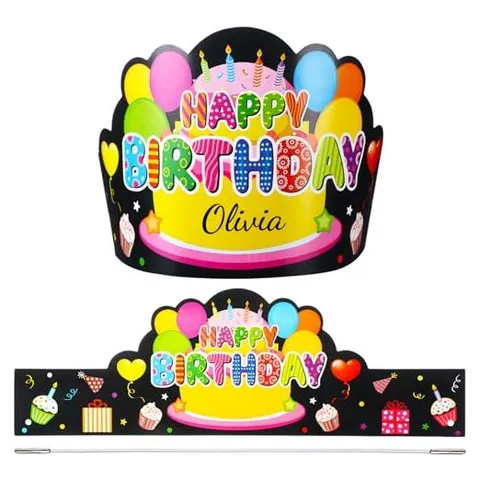 Yunsailing Birthday Crowns & Headbands – Black
