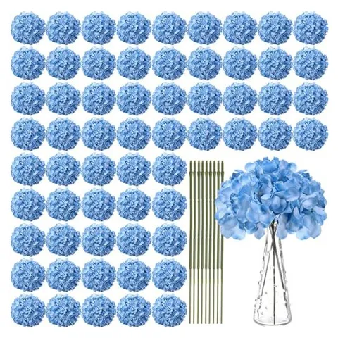 Yunsailing Artificial Hydrangea Flower Heads – Sky Blue