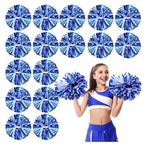 Yunsailing Cheerleading Pom Poms – Glitter Blue & Matte White​