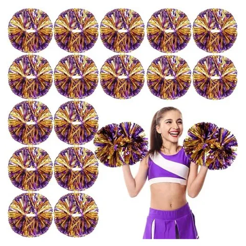 Yunsailing Cheerleading Pom Poms – purple & Gold