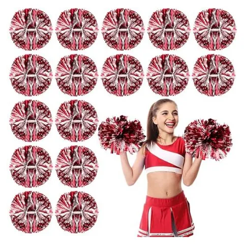 Yunsailing Cheerleading Pom Poms – red & Silver​