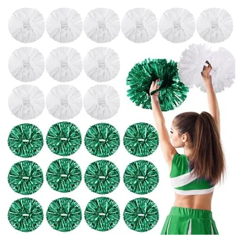 Yunsailing Cheerleading Pom Poms – Green.white