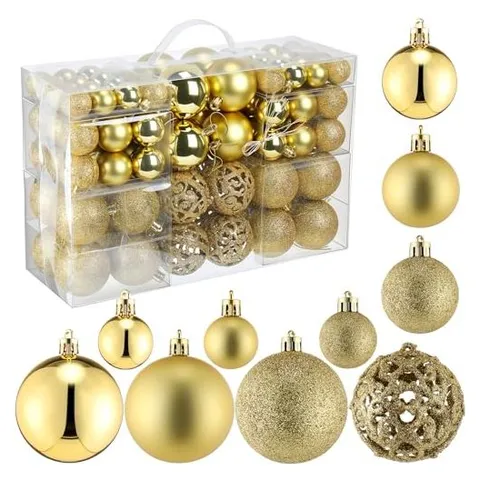 Yunsailing Shatterproof Christmas Ball Ornaments – Gold