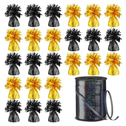 Yunsailing Balloon Weights with Ribbon – Black,gold
