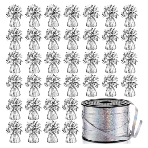 Yunsailing Balloon Weights with Ribbon – Silver