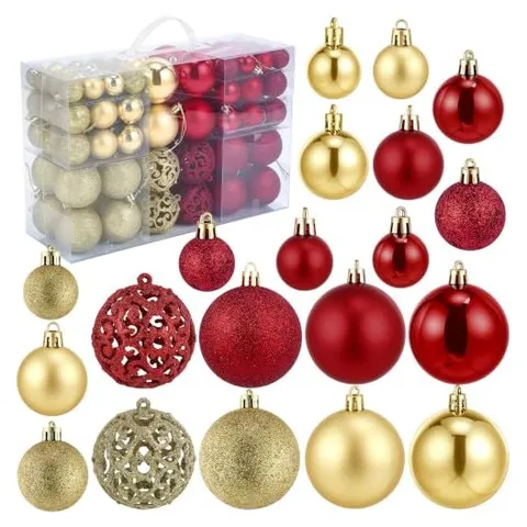 Yunsailing Shatterproof Christmas Ball Ornaments – Gold, Red